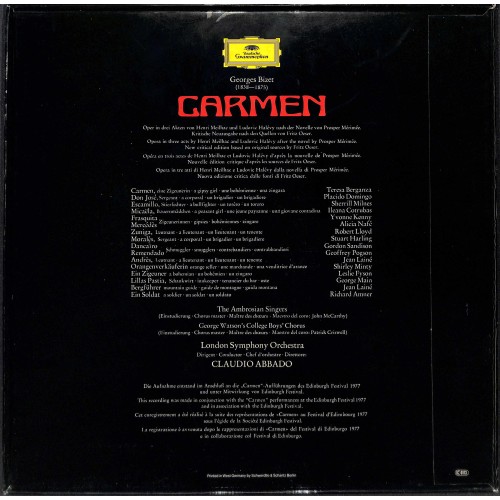 LP + CD: Georges Bizet - Carmen - 1978 - 3 LP-Box mit Julia Migenes, London Symphonie Orchestra Claudio Abbado