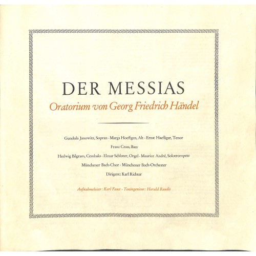 LP + CD: Georg Friedrich Händel - Der Messias - Münchner Bach-Orchester Karl Richter - 1965 - 3LP-Box