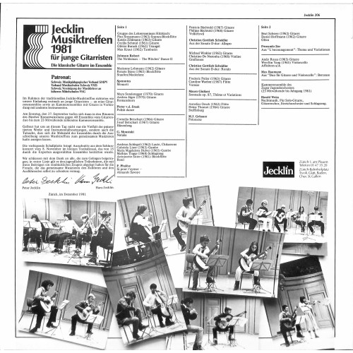 LP + CD: Jecklin Musiktreffen 1981 für junge Gitarristen - Die klassische Gitarre im Ensemble