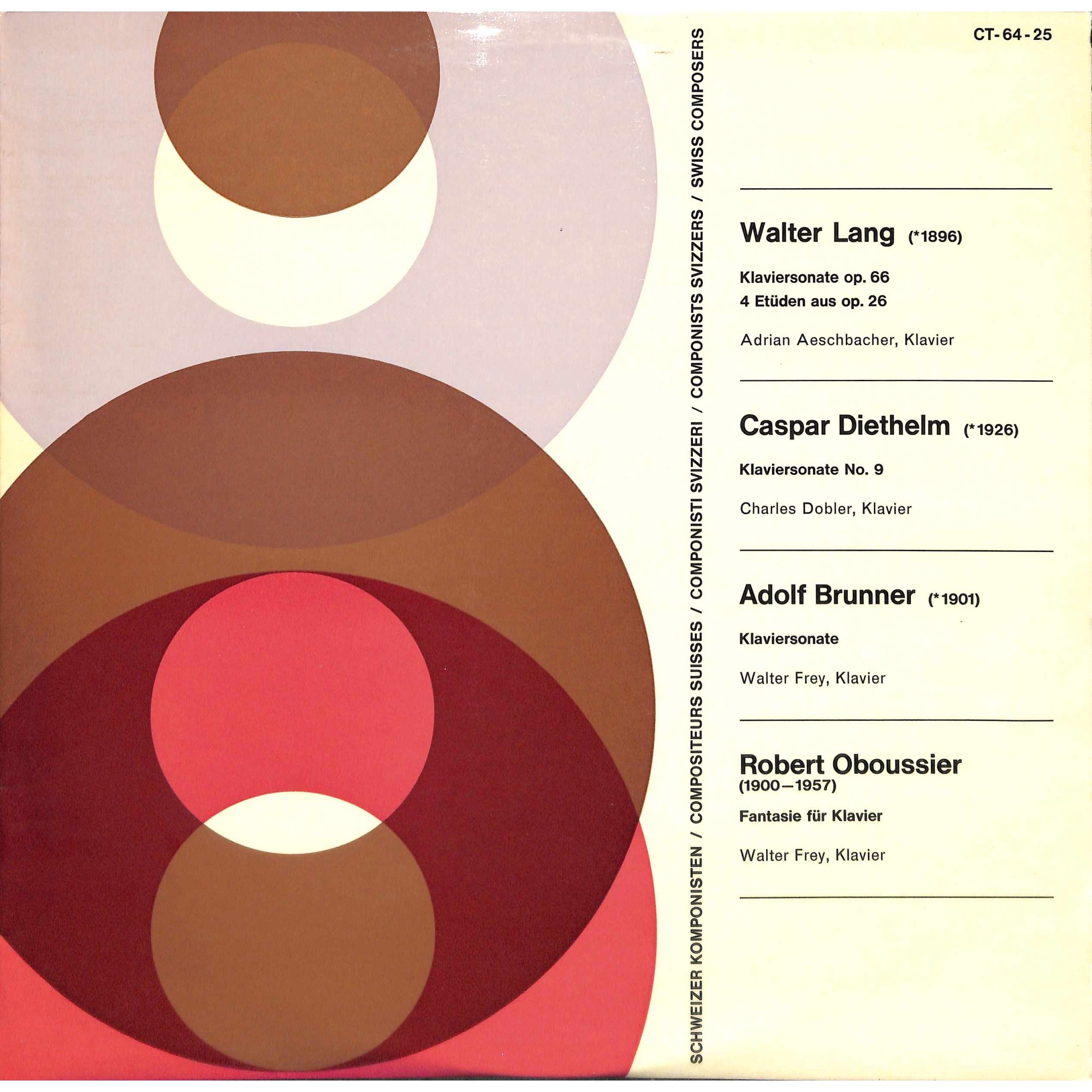 LP + CD: Walter Lang / Caspar Diethelm / Adolf Brunner / Robert Oboussier - Schweizer Komponisten - LP + CD: Walter Lang / Caspar Diethelm / Adolf Brunner / Robert Oboussier - Schweizer Komponisten -