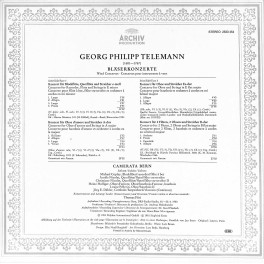 LP + CD: Camerata Bern - Georg Philipp Telemann Bläserkonzerte, Wind Concertos - 1981