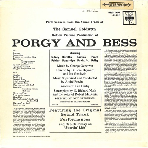 LP + CD: The Samuel Goldwyn Porgy and Bess - Original Sound Track Recording