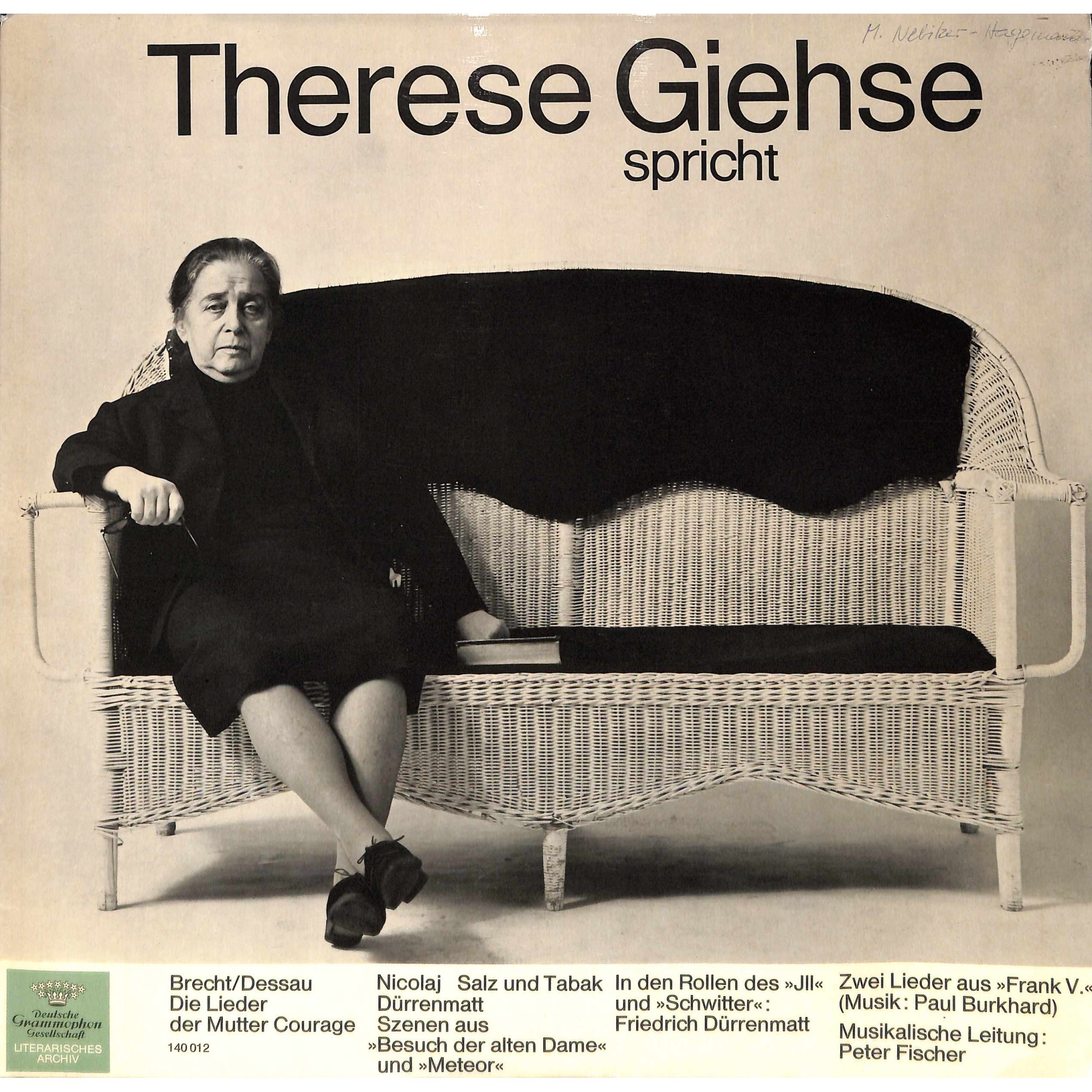 LP + CD: Therese Giese spricht und singt - Friedrich Dürrenmatt u. Bertolt Brecht - 1967 LP + CD: Therese Giese spricht und singt - Friedrich Dürrenmatt u. Bertolt Brecht - 1967