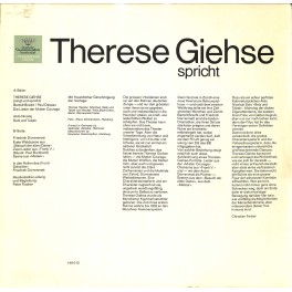 LP + CD: Therese Giese spricht und singt - Friedrich Dürrenmatt u. Bertolt Brecht - 1967