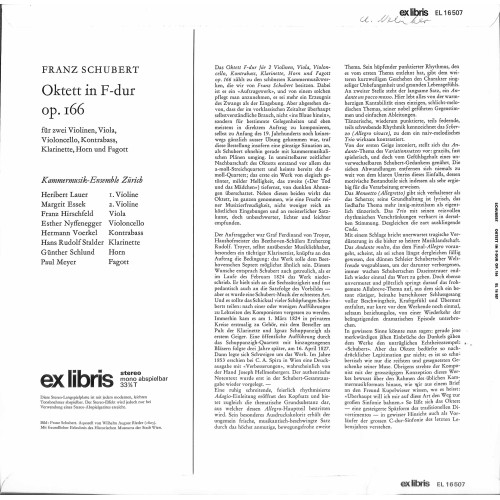 LP + CD: Kammermusik-Ensemble Zürich - Schubert Oktett in F-dur op. 166