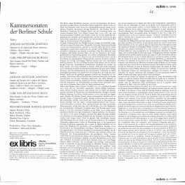 LP + CD: Carl Philipp Emanuel Bach, Johann Gottlieb Janitsch, Winterthurer Barock-Quintett – Kammersonaten Der Berliner Schule - 1970