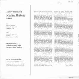 CD Bruckner, Österreichisches Sinfonieorchester Wien Dirigent Heinz Wallberg – Neunte Sinfonie In D-Moll