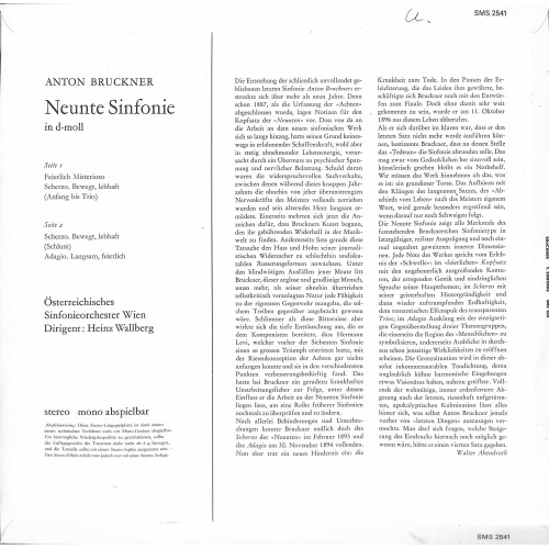 CD Bruckner, Österreichisches Sinfonieorchester Wien Dirigent Heinz Wallberg – Neunte Sinfonie In D-Moll