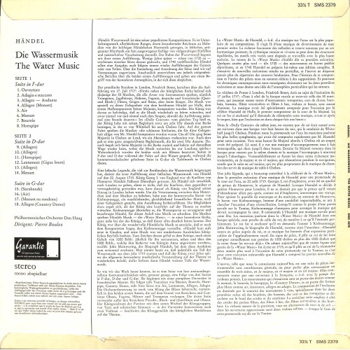 CD-Kopie von Vinyl: Händel - Philharmonisches Orchester Den Haag, Pierre Boulez – Die Wassermusik = The Water Music