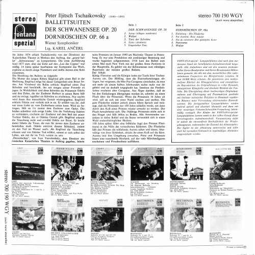 CD: Tchaikovsky, Wiener Symphoniker , Ltg. Karel Ančerl – Ballettsuiten: Der Schwanensee Op. 20 / Dornröschen Op. 66 A