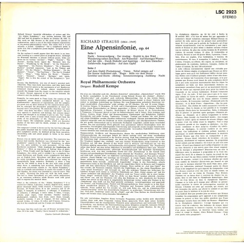 CD-Kopie von Vinyl: Rudolf Kempe • Royal Philharmonic Orchestra / Strauss – Eine Alpensinfonie