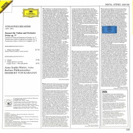 CD: Johannes Brahms, Anne-Sophie Mutter, Berliner Philharmoniker · Herbert von Karajan – Violinkonzert = Violin Concerto - 1982