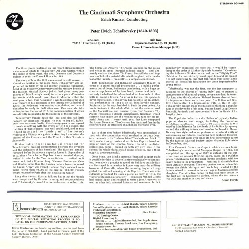 CD: Tchaikovsky, Cincinnati Symphony Orchestra, Erich Kunzel – 1812 / Capriccio Italien / Cossack Dance From Mazeppa - 1979
