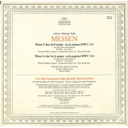 CD: Johann Sebastian Bach - Renate Krahmer • Annelies Burmeister•Theo Adam • Dresdner Kreuzchor•Dresdner Philharmonie•Martin Flämig – Messen 