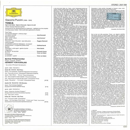 CD: Giacomo Puccini, Herbert von Karajan, Berliner Philharmoniker, Katia Ricciarelli, José Carreras, Ruggero Raimondi – Tosca -1982