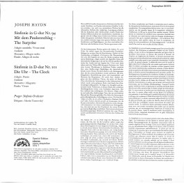 CD: Joseph Haydn, Prager Sinfonie-Orchester, Martin Turnovský, Sinfonie In G-dur Nr. 94 Sinfonie In D-dur Nr. 101 -1969
