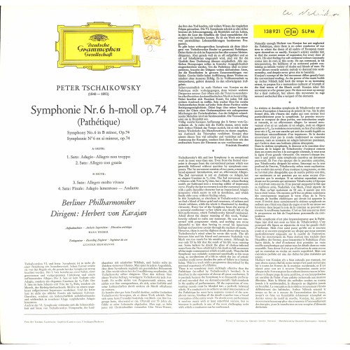 CD: Peter Tschaikowksy - Berliner Philharmoniker · Herbert von Karajan – Symphonie Nr.6 h-moll »Pathétique« - 1971