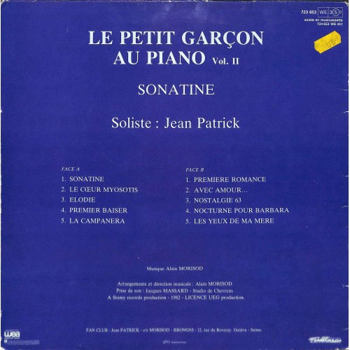 CD-Kopie von Vinyl: Le petit garcon au piano Vol. II - Sonatine - Jean Patrick - 1982