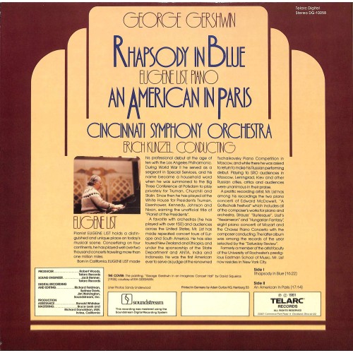 CD-Kopie von Vinyl: Gershwin - Erich Kunzel And Cincinnati Symphony Orchestra – Rhapsody In Blue - 1981