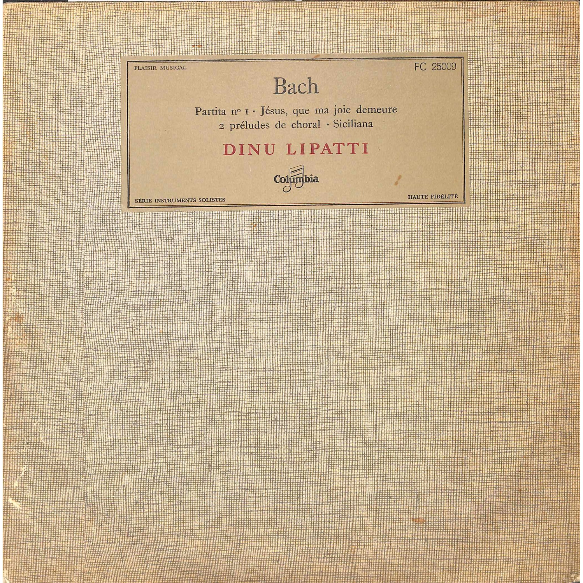 CD-Kopie von Vinyl: Bach, Dinu Lipatti – Partita N° 1; Jesus, Que Ma Joie Demeure; 2 Préludes De Choral; Siciliana CD-Kopie von Vinyl: Bach, Dinu Lipatti – Partita N° 1; Jesus, Que Ma Joie Demeure; 2 Préludes De Choral; Siciliana