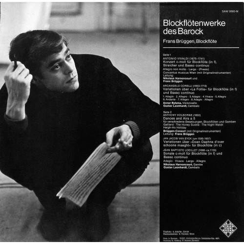 CD-Kopie von Vinyl: Frans Brüggen – Blockflötenwerke Des Barock - 1970