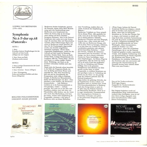 CD + LP Vinyl: Beethoven - Berliner Philharmoniker, Eugen Jochum – Symphonie Nr.6 F-Dur Op.68 Pastorale