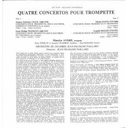 CD: Maurice André Interprete L. Mozart, M. Haydn, Orchestre De Chambre Jean-François Paillard - Quatre Concertos Pour Trompette