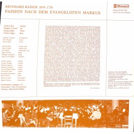 CD-Kopie von Vinyl: Reinhard Keiser – Markus Passion, Kirchenchor Langnau i.E. Gemischter Chor Zweisimmen Jörg Ewald Dähler, 2 LPs