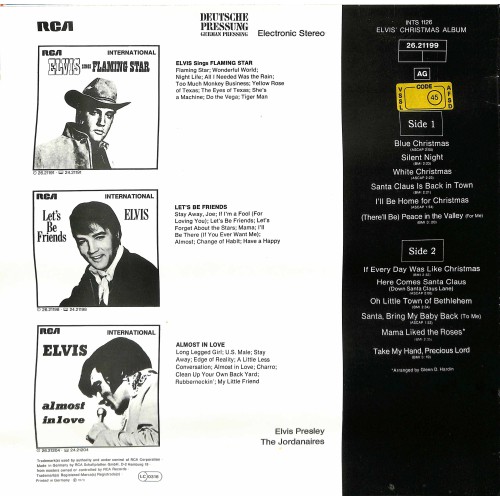 LP + CD: Elvis Presley – Elvis' Christmas Album, Elvis sings Christmas Songs - 1970