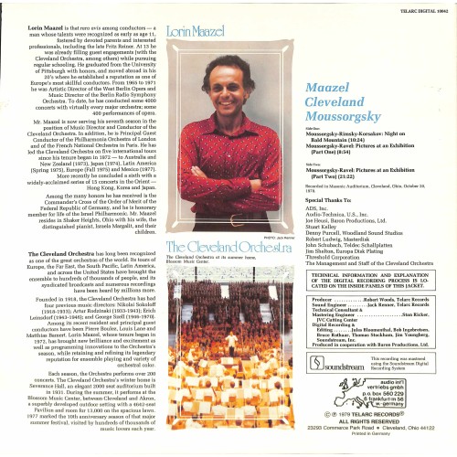 CD-Kopie von Vinyl: Lorin Maazel, The Cleveland Orchestra, Moussorgsky – Pictures At An Exhibition / Night On Bald Mountain
