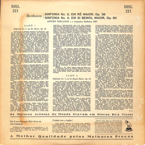 CD-Kopie von Vinyl: Arturo Toscanini Beethoven sinfonias nos. 2 e 4 - RCA Victor