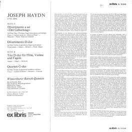 LP + CD: Joseph Haydn, Winterthurer Barock-Quintett – Der Geburtstag - 1974