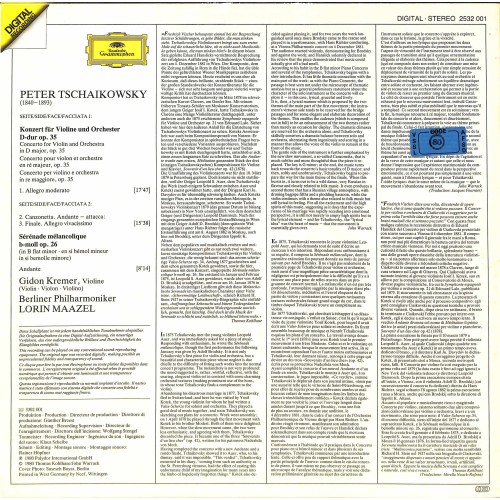 CD + LP: Peter Tschaikowsky, Berliner Philharmoniker – Violinkonzert • Violin Concerto • Sérénade Mélancolique - 1980
