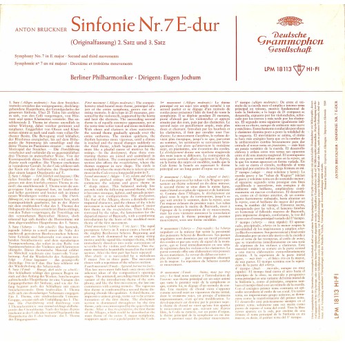 CD + LP: Anton Bruckner ‧ Berliner Philharmoniker ‧ Eugen Jochum – Sinfonie Nr. 7 E-dur ‧ 2. Satz Und 3. Satz - 1964