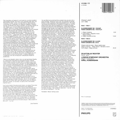 CD-Kopie von Vinyl: Liszt - Sviatoslav Richter, London Symphony Orchestra, Kirill Kondrashin – Piano Concertos Nos.1&2 - 1984