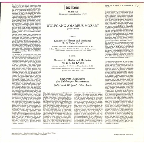 CD + LP: W. A. Mozart, Géza Anda, Camerata Academia Des Salzburger Mozarteums – Konzert Für Klavier Und Orchester