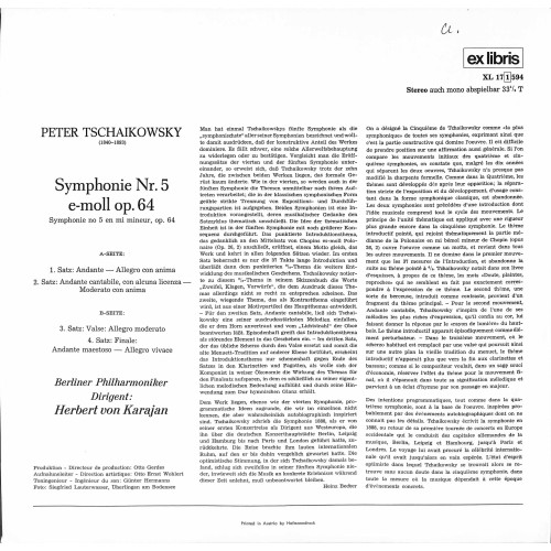 CD + LP: Tschaikowsky, Herbert Von Karajan, Berliner Philharmoniker – Symphonie Nr. 5 E-moll, Op.64