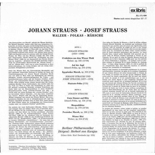 CD + LP: Johann Strauss, Josef Strauss – Walzer - Polkas - Marches  - 1971 