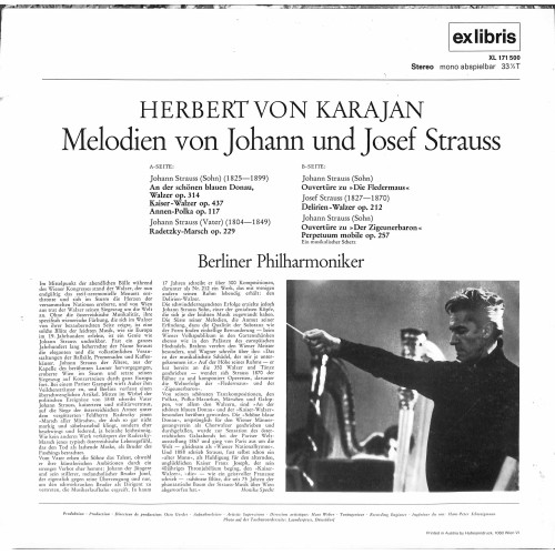 CD + LP: Johann, Johann Und Josef Strauss, Berliner Philharmoniker · Herbert von Karajan – Melodien Von Johann Und Josef Strauss