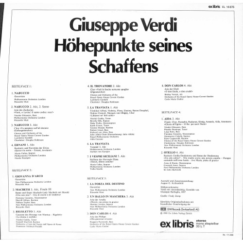 CD + LP: Giuseppe Verdi – Höhepunkte Seines Schaffens - 1981 -  LPs