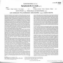 CD + LP: Saint-Saëns, Los Angeles Philharmonic Orchestra, Zubin Mehta – Symphonie Nr. 3 C-Moll Op. 78 - 1973