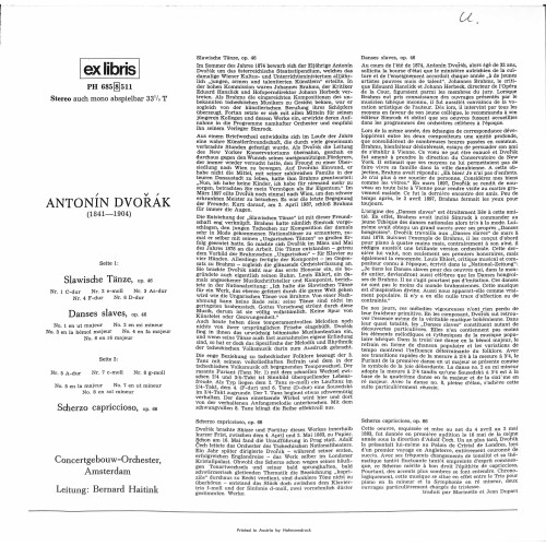 CD + LP: Antonín Dvořák – Slawische Tänze Op. 46 - Scherzo Capriccioso Op. 66