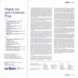 CD + LP: Zvonar, Linek, Brixi, Černohorský, Otradovic, Zach, Vanhal, Seger – Orgeln Aus Dem Goldenen Prag - 1974