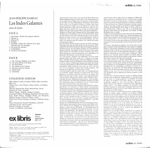CD + LP: Jean-Philippe Rameau, Collegium Aureum – Les Indes Galantes (Suite De Ballet)