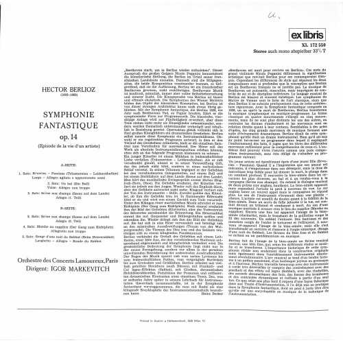 CD + LP: Hector Berlioz, Orchestre Des Concerts Lamoureux, Paris*, Igor Markevitch – Symphonie Fantastique Op. 14