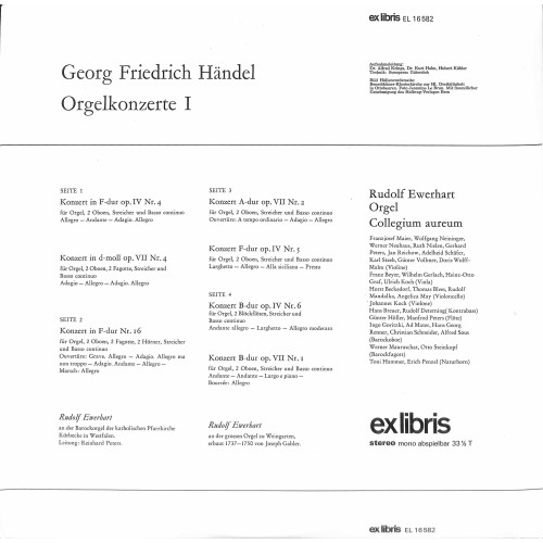 CD + LP: Georg Friedrich Händel, Rudolf Ewerhart, Collegium Aureum – Orgelkonzerte I - 2 LPs
