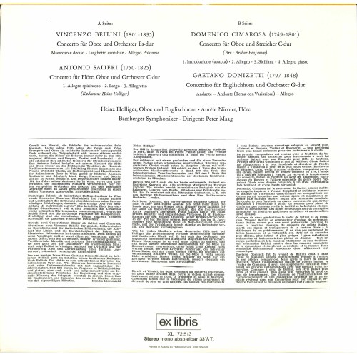 CD + LP: Bellini • Cimarosa • Donizetti • Salieri, Heinz Holliger · Bamberger Symphoniker · Peter Maag – Virtuose Oboenkonzerte
