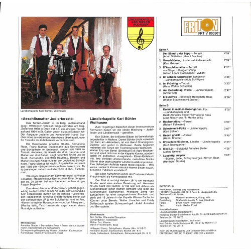 CD Aeschlismatter Jodlerterzett, Escholzmatt, Ländlerkapelle Kari Bühler, Wolhusen – Aeschlismatter Jodlerterzett / Ländlerkapelle Kari Bühler