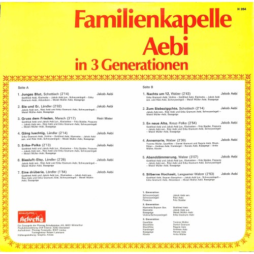 CD-Kopie von Vinyl: Familienkapelle J. Aebi – In 3 Generationen - 1977