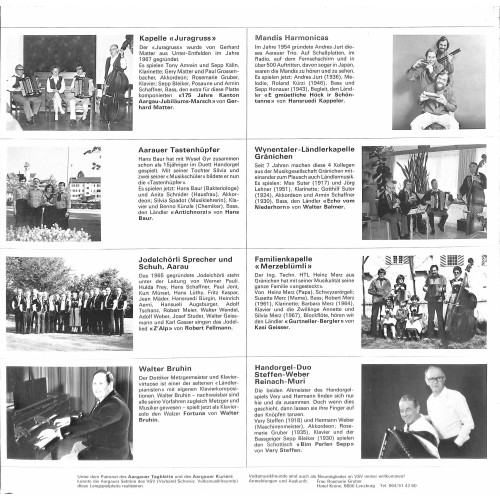 CD-Kopie von Vinyl: «Mis Aargäu» Ländlermusig, Jodelgesang, lose chönt me schtundelang